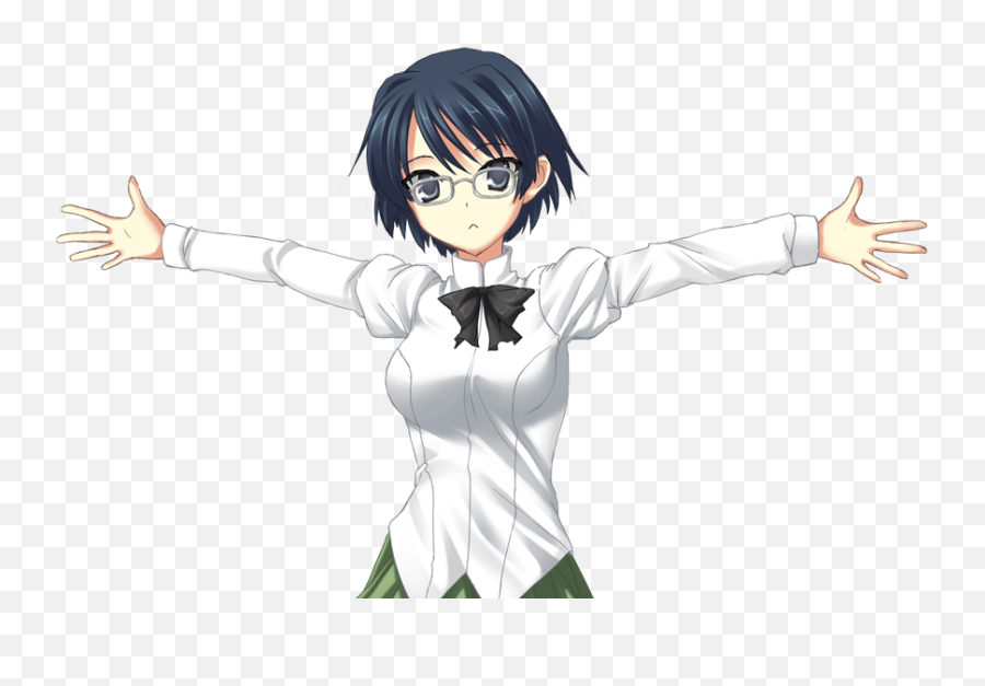 My Waifu Is Shizune - Anime Girl Arms Out Full Size Png Shizune Katawa Shoujo,Waifu Png