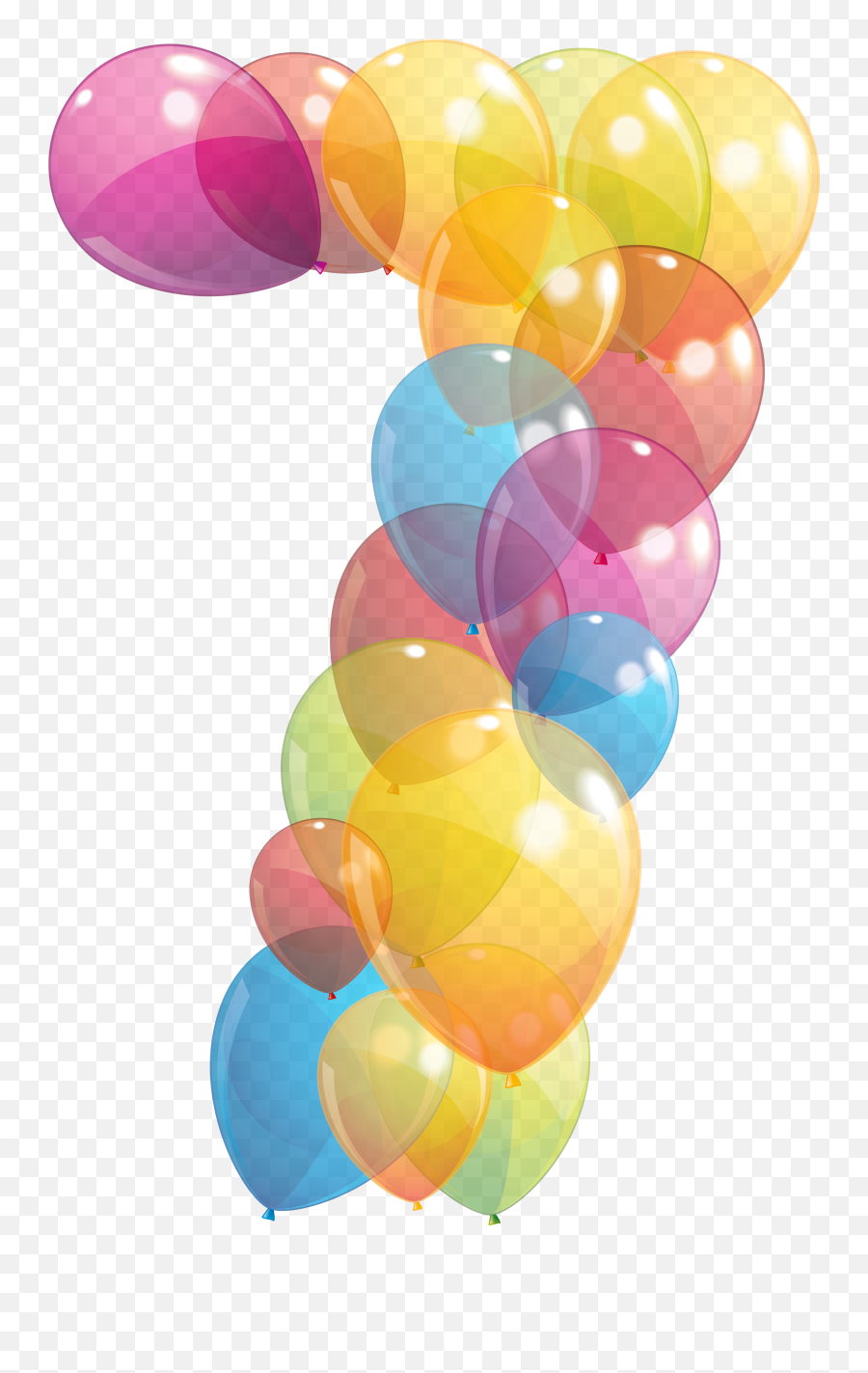 Transparent Seven Number Of Balloons Png Clipart Image - 7 Birthday Balloons Png,Birthday Balloons Png