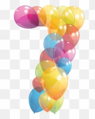 Transparent Seven Number Of Balloons Png Clipart Image - 7 Birthday Balloons Png,Birthday Balloons Png