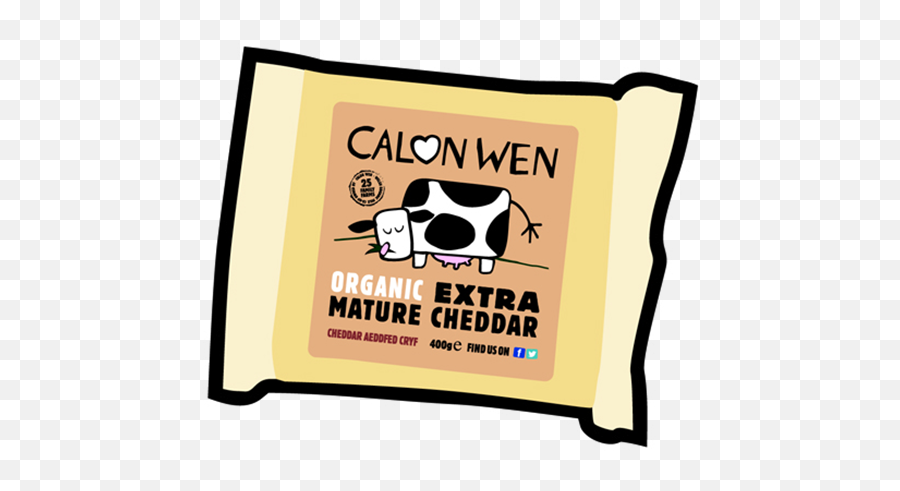 Organic Extra Mature Cheddar Cheese 350g Clipart - Full Size Calon Wen Png,Cheddar Png