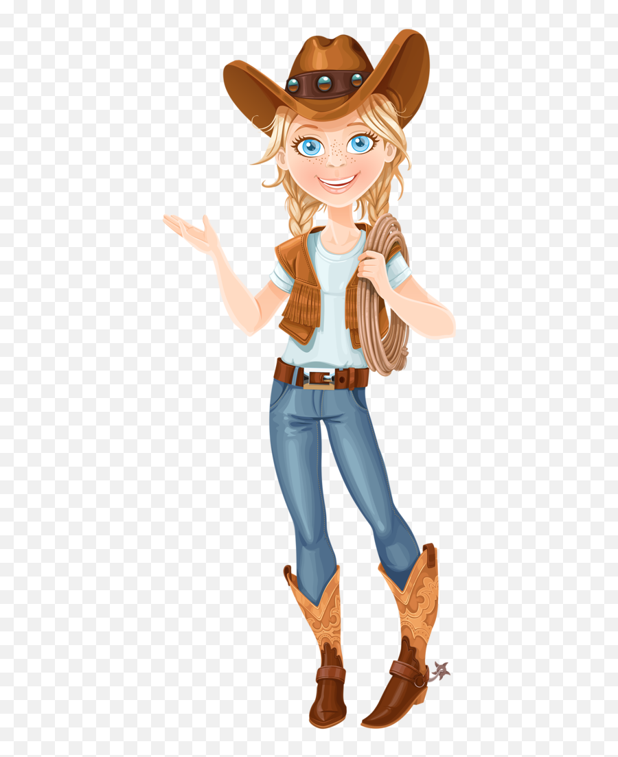 Download Cowboy E Cowgirl Pictogramme - Cowboy Girl Cartoon Png,Cowgirl Png
