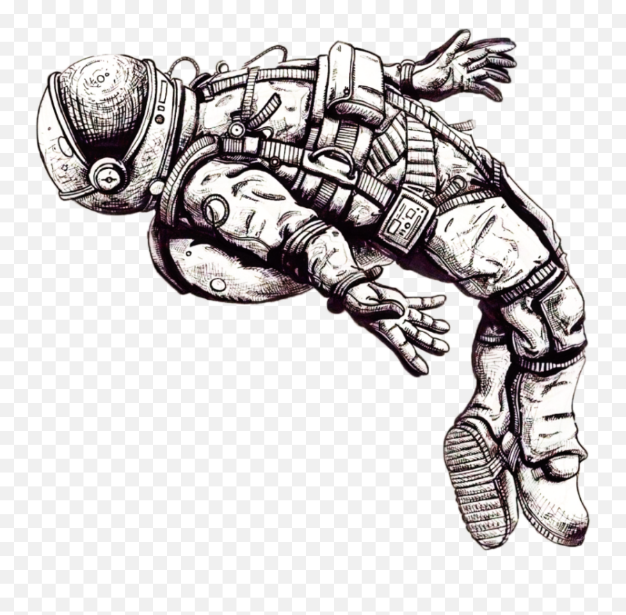 Spaceman Sticker - Sketch Astronaut Transparent Cartoon Astronaut Drawing Png,Spaceman Png