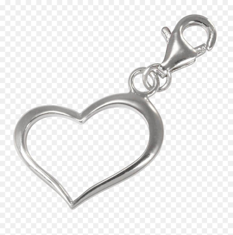 Sterling Silver Open Heart Clip - Solid Png,Silver Heart Png