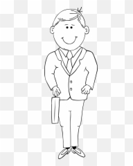 58 Ad Guy In Black Wh Man Clipart And White - Suit Cartoon png