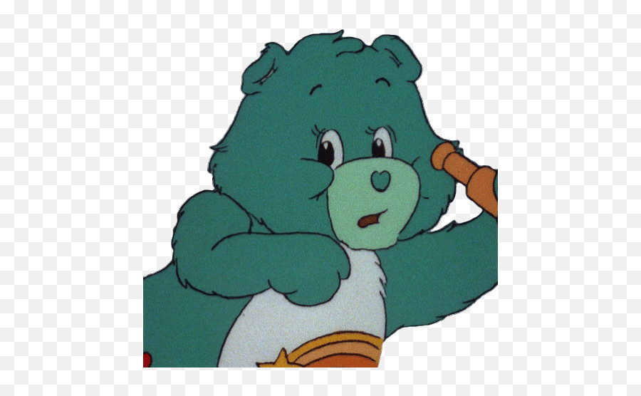 Point Wish Bear Sticker - Point Wish Bear Care Bears Wish Carebear Gif Png,Carebear Icon