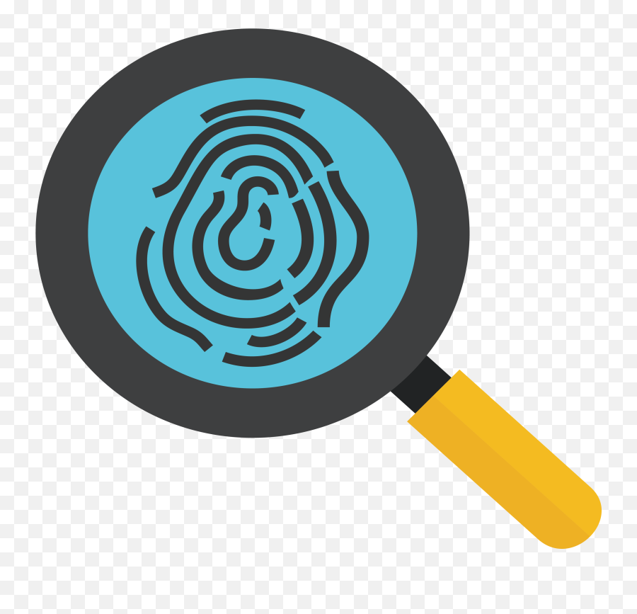 Black And White Library Magnifying Glass With Fingerprint Png Icon
