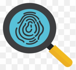 Black And White Library Magnifying Glass With Fingerprint Png