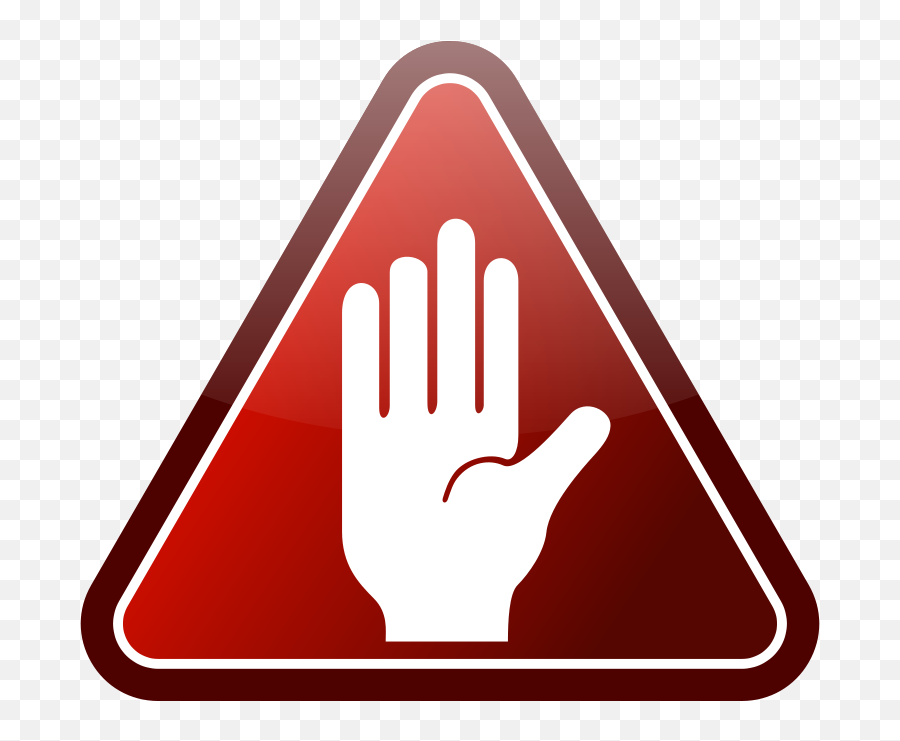 Red Triangle Hand Icon 101970 Free Svg Download 4 Vector - Hand Stop Clipart Png,Hand Vector Png