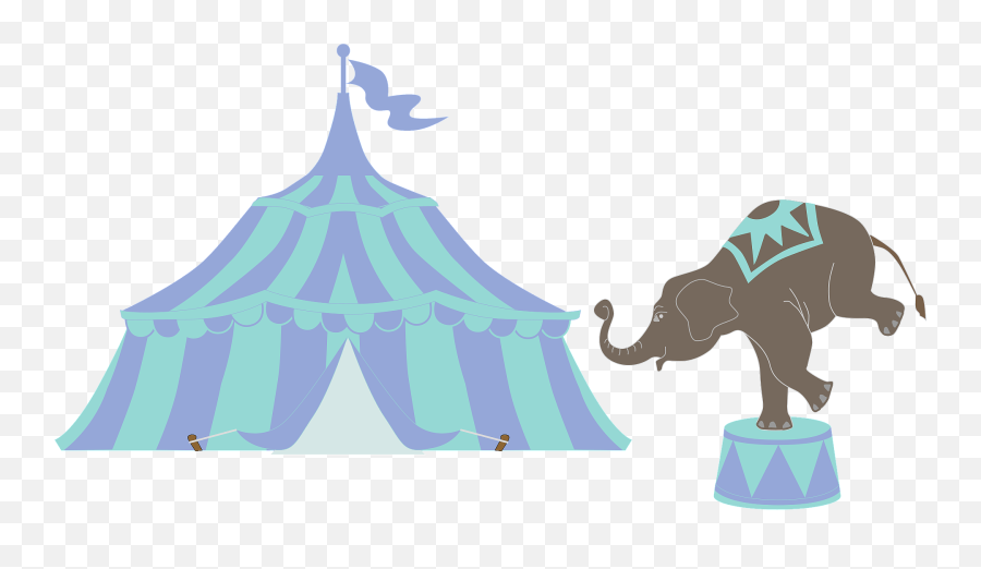 Vector Clip Art Of Circus Tent With - Circus Elephant Transparent Background Png,Circus Tent Png