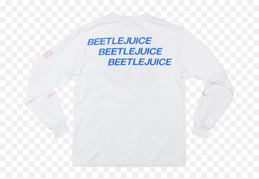 Beetlejuice Say It Three Times White Long Sleeve Teeu2013 Dumbgood Png
