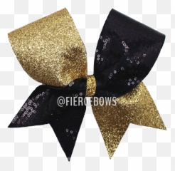 Black Sequin And Gold Glitter Bow - Formal Wear Png,Sequins Png
