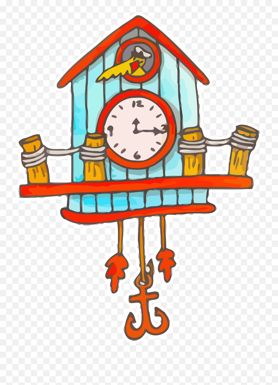 Cuckoo Cartoon Clock Clip Art Clipart - Cartoon Clipart Coocoo Clock Png,Cartoon Clock Png