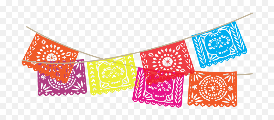 Mexican Paper Banner Clipart - Mexican Paper Flags Png,Papel Picado Png