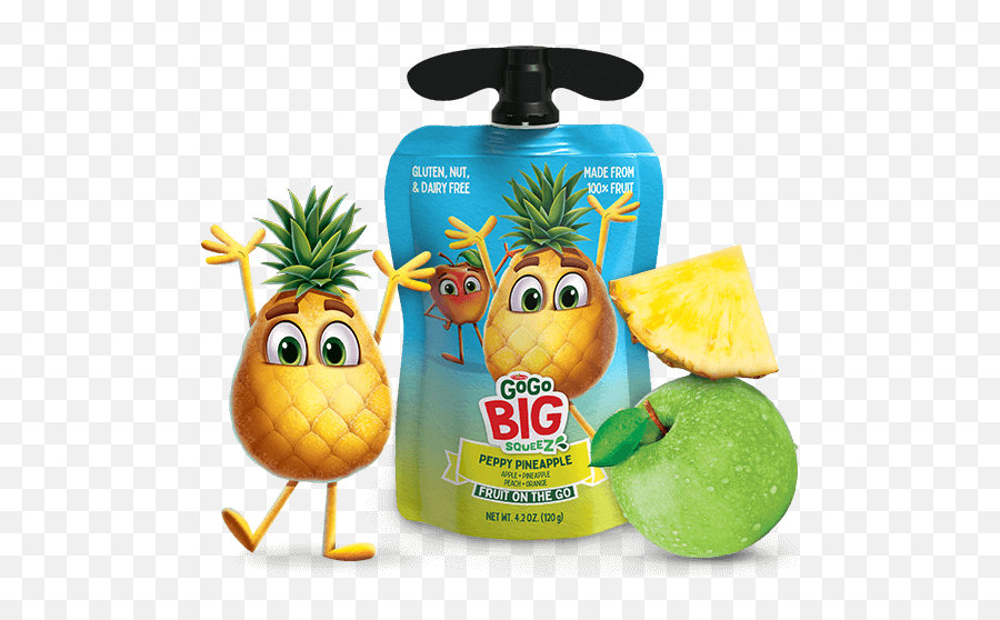 Gogo Big Squeez - Peppy Pineapple 100 Fruit In A Bigger Gogo Squeez Big Png,Pineapple Png