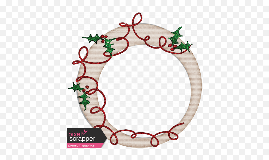 Touch Of Sparkle Christmas Frame Holly Graphic By Brooke - Christmas Circle Frames Png,Christmas Frame Transparent