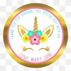 Pink And Gold Unicorn Party Favor Tags Png