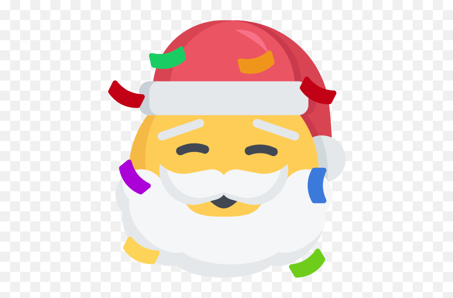 Christmas Emoji Excited Party Santa - Christmas Party Emoji Png,Excited Emoji Png