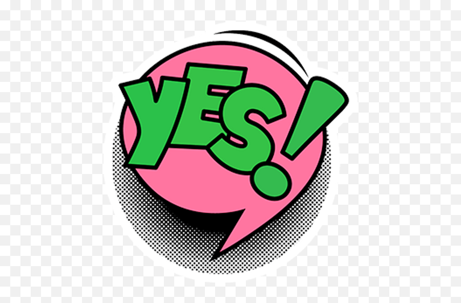 Comic Speech Bubble Yes - Sticker Mania Yes Speech Bubble Png,Comic Icon Pack