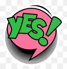 Comic Speech Bubble Yes - Sticker Mania Png