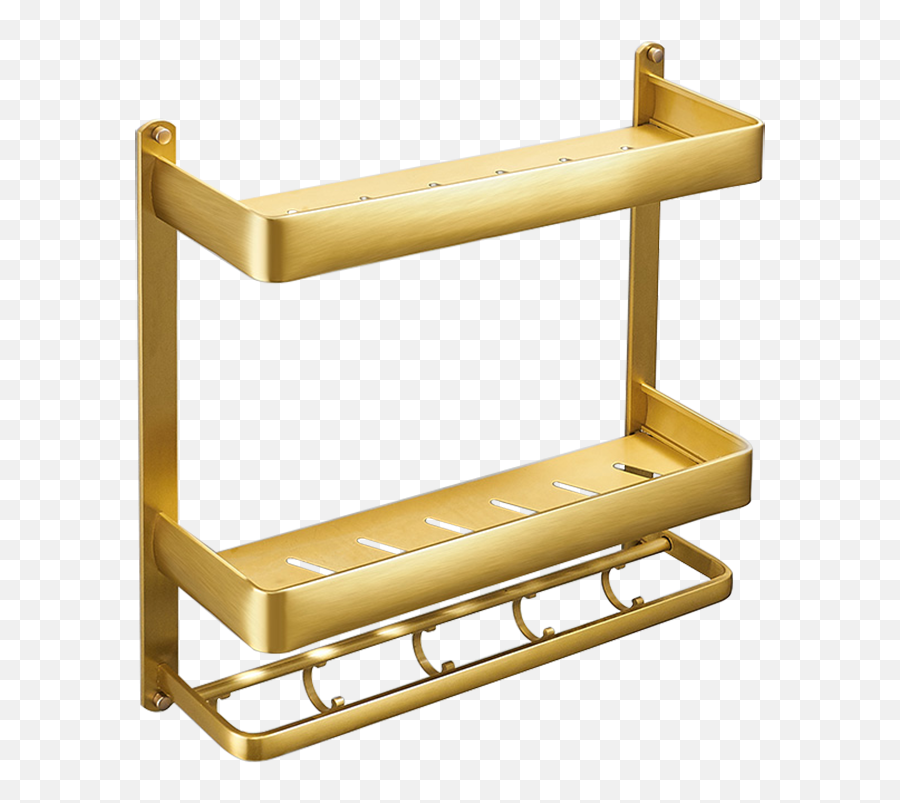 Bathroom Shelves Brush Gold Corner Shelf With Towel - Shelf Png,Icon Corner Shelf