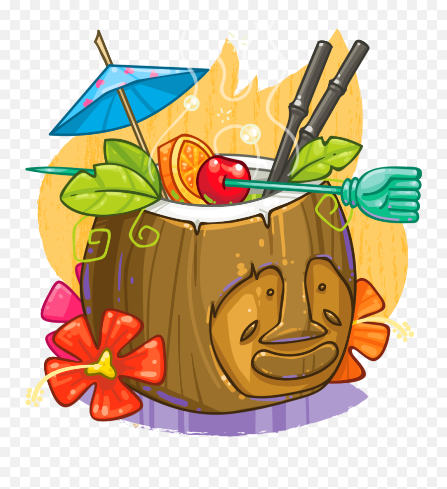 Coconut Clipart Tiki - Coconut Cocktail Png Transparent Png Coconut Cocktail Png,Cocktail Png