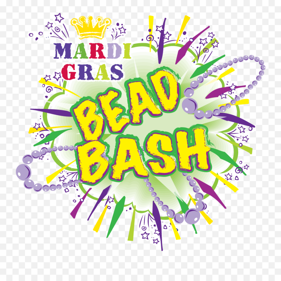 Bead Bash - Mardi Gras Spirit Events Full Size Png Graphic Design,Mardi Gras Beads Png