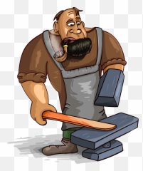Smoking Blacksmith - Cartoon Blacksmith Shop Png,Anvil Png