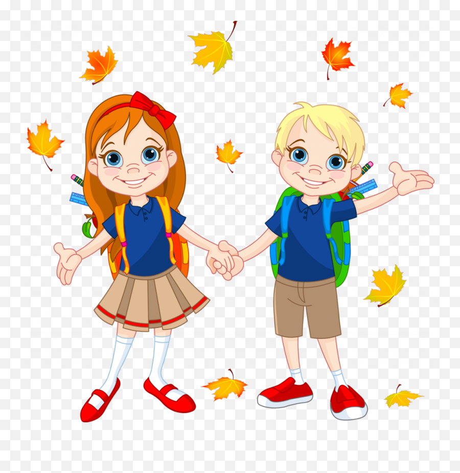 School Children Transparent Png - Full Autumn School Clipart,School Png