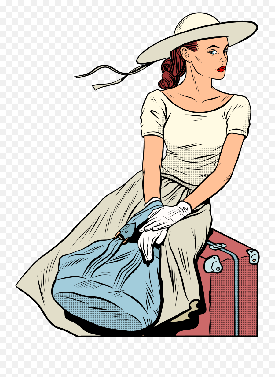 Airplane Travel Airport Pop Art - Lady Traveler Cartoon Background Travel  Vector Png,Traveler Png - free transparent png images 