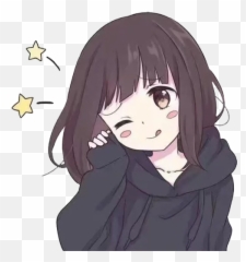 Telegram Sticker 4 From Collection Cuteanimegirl - Cute Anime Girl Stickers Png,Cute Anime Girl Transparent