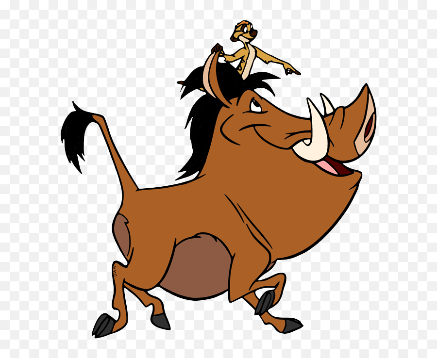 Timon Riding Pumbaa Hd Png Download - Cartoon,Pumba Png - free transparent  png images 