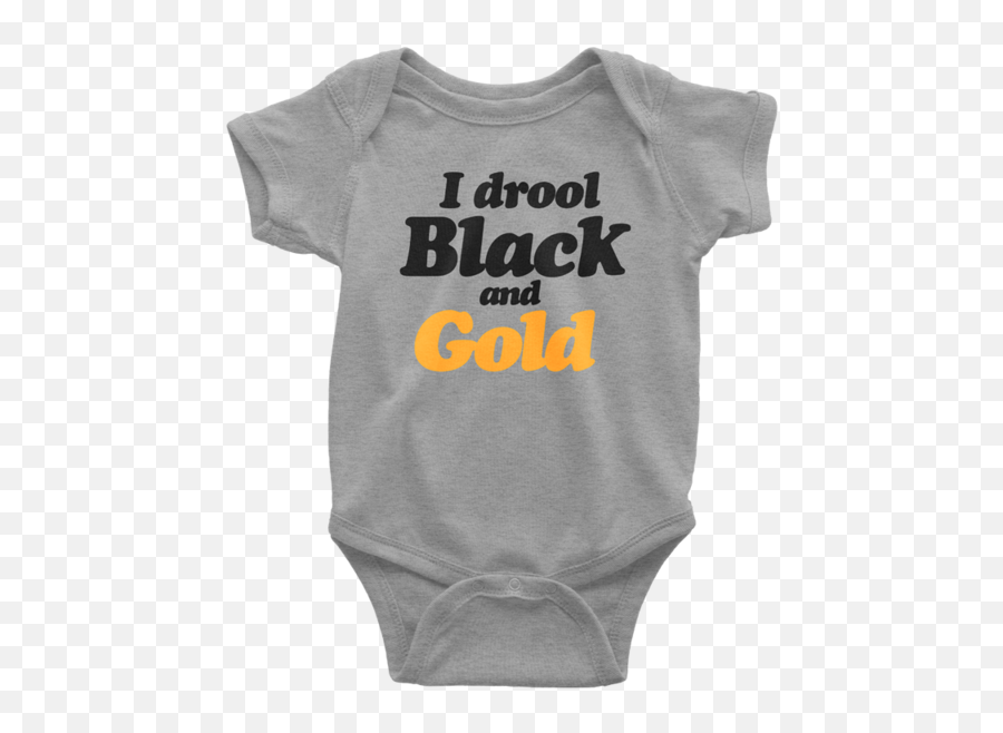 I Drool Black And Gold Onesie - Solid Png,Drool Png