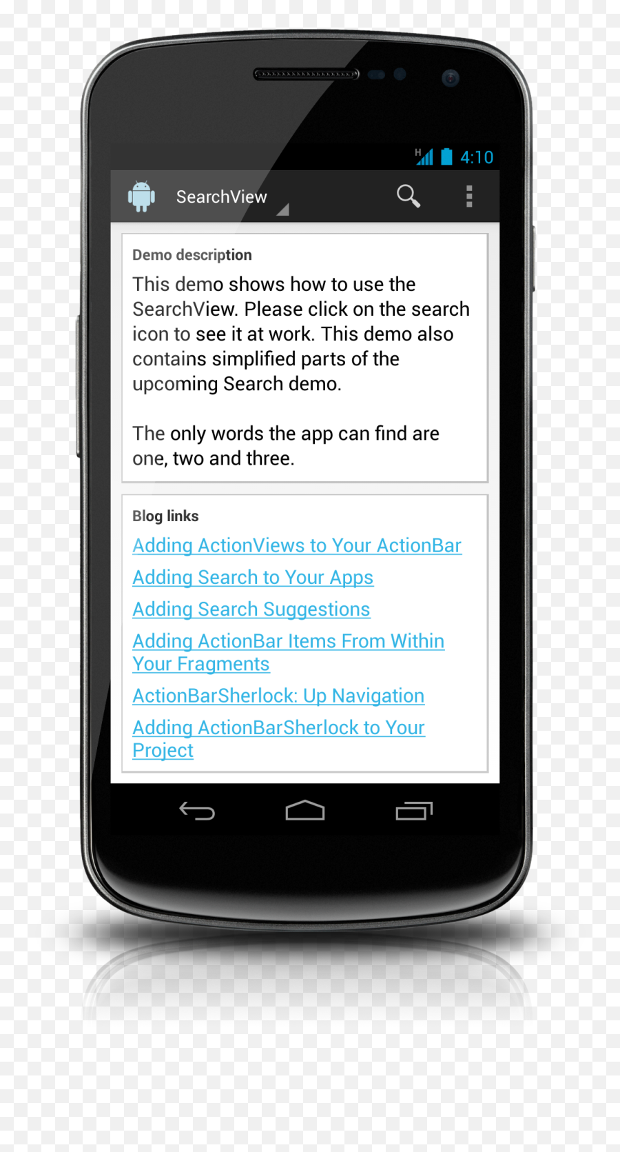 Actionviews Sample App Is - Technology Applications Png,Android Search Icon