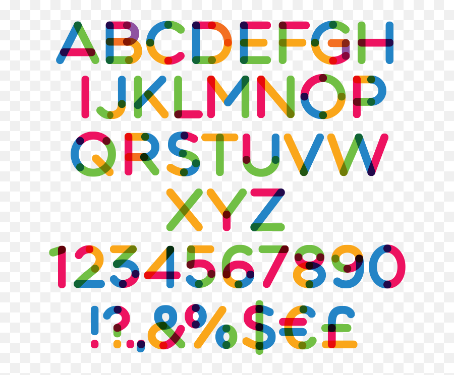 Colored Letters Png Picture - Multicolore Font,Transparent Font