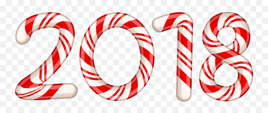 2018 Candy Cane Red Png Clip Art Image - Candy Cane 2018 Png,Candy Cane Transparent Background
