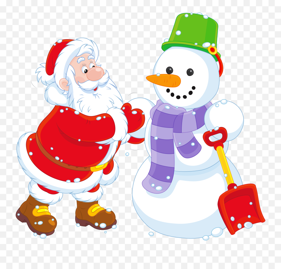 Library Of Snowman Clip Art Freeuse Download With Crown Png - Santa And Snowman Png,Snowman Clipart Png