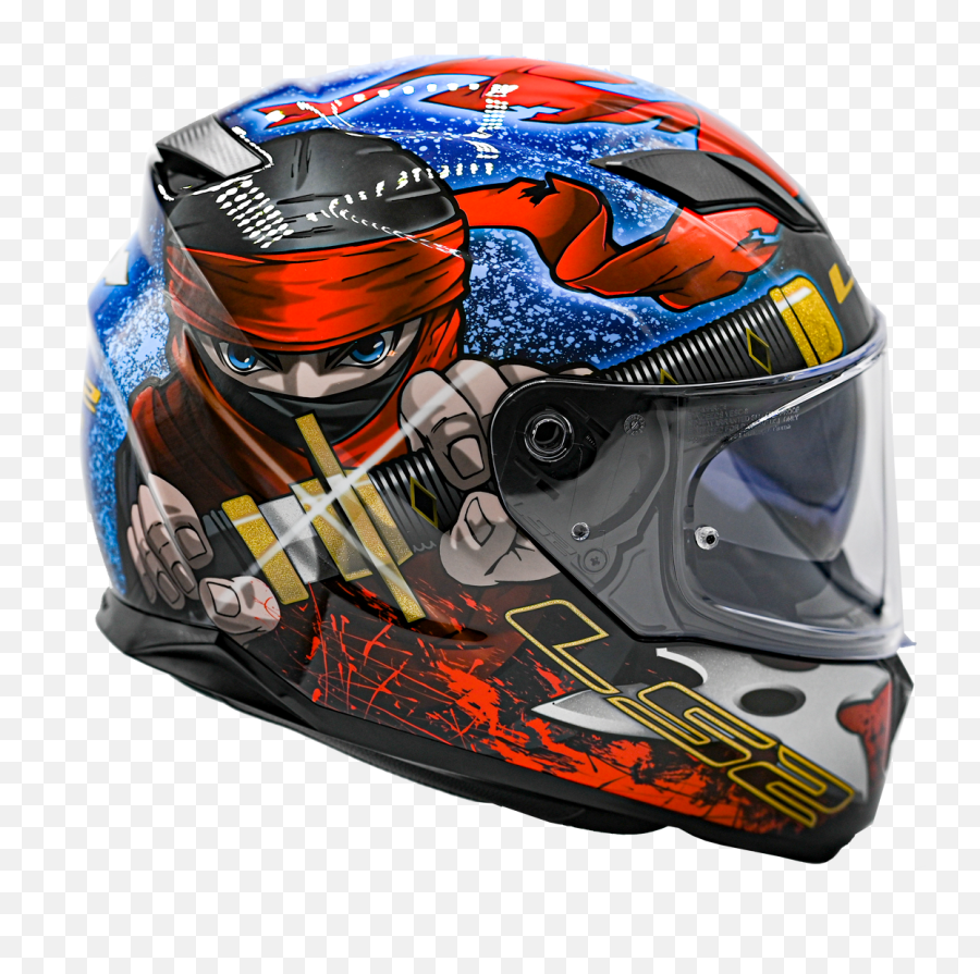 Ninja - Gloss Redblue Stream Evo Ls2 Usa Ls2 Ninja Helmet Png,Icon Airmada Salient Visor