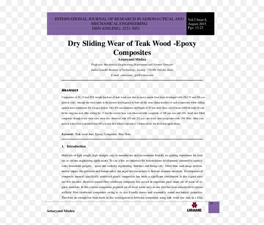 Pdf Dry Sliding Wear Of Teak Wood - Epoxy Composites Document Png,Pes 13 Icon