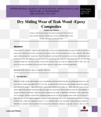 Pdf Dry Sliding Wear Of Teak Wood - Epoxy Composites Document png