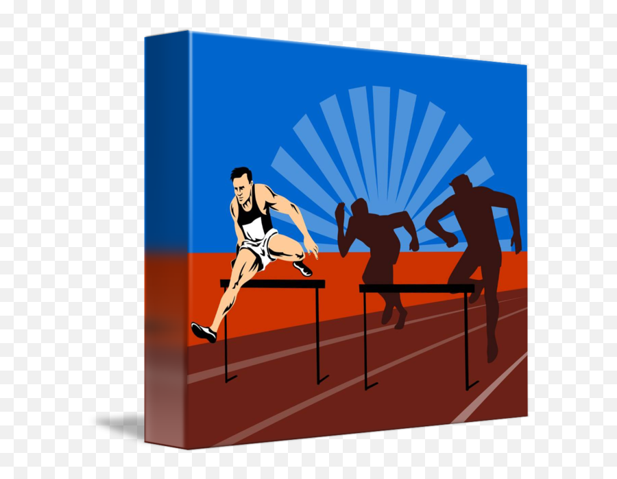 Track And Field Athlete Jumping Hurdle By Aloysius Patrimonio - 100 Metres Hurdles Png,Hurdle Png