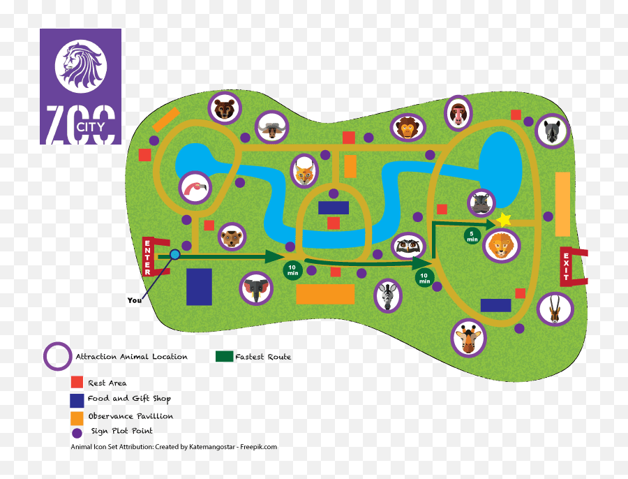 Zoo Map - Round Star Png,Rest Stop Icon