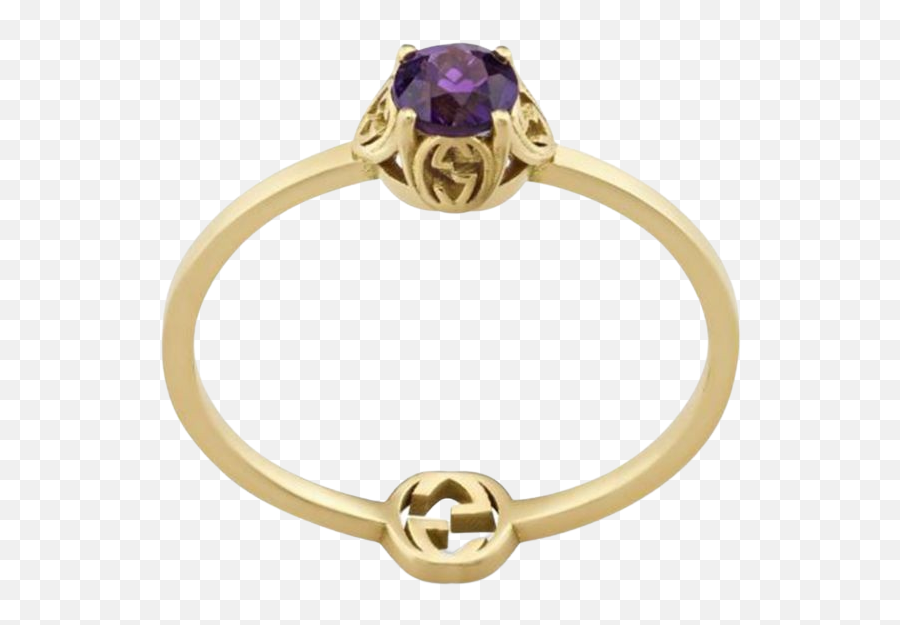 Gucci 18k Yellow Gold Interlocking G Amethyst Ring Png Icon