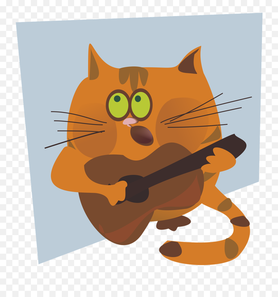 Cat Vector Figure - Cat Playing Guitar Cartoon Png,Cat Vector Png