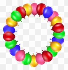 Balloon Border Frame Png Clip Art Transparent - Full