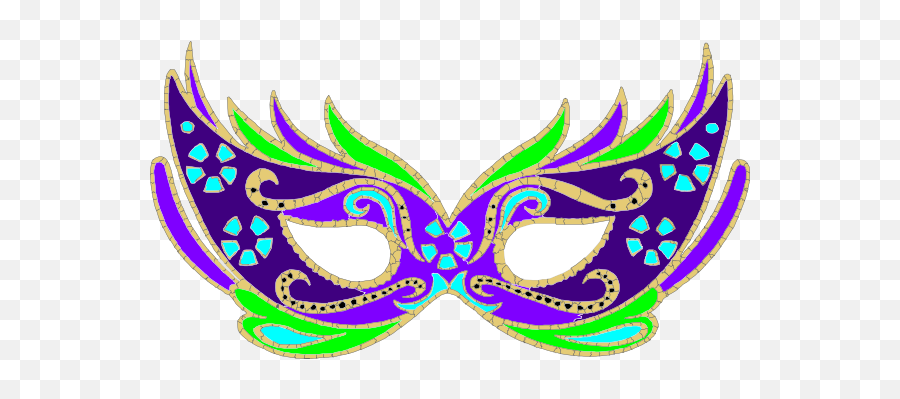 Library Of Purple Green And Gold Mardi Gras Mask Png Free - Carnival Mask Png Hd,Mardi Gras Beads Png