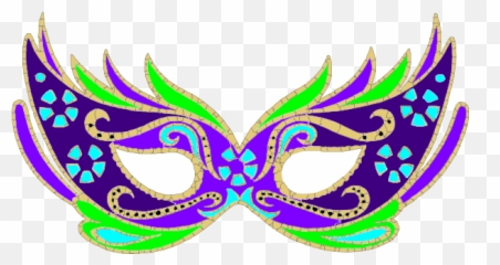 Library Of Purple Green And Gold Mardi Gras Mask Png Free - Carnival Mask Png Hd,Mardi Gras Beads Png
