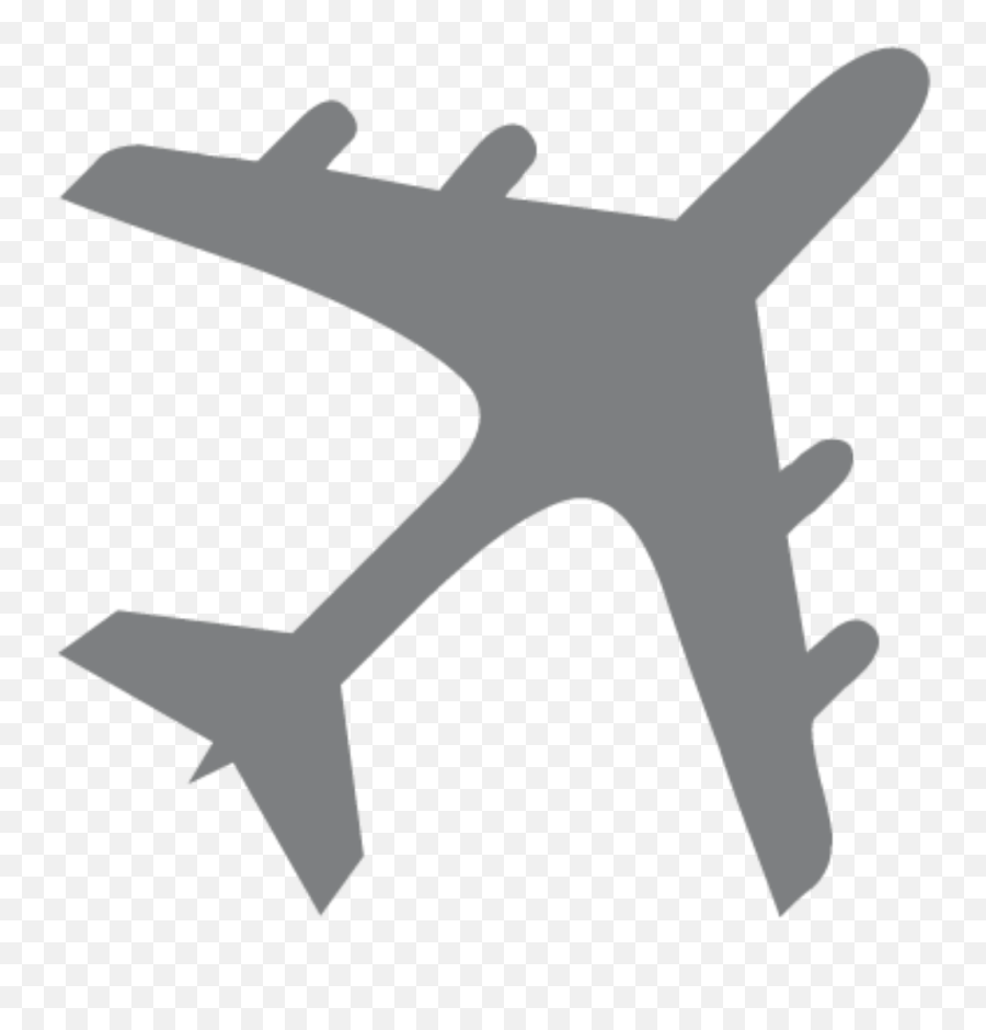 Download Hd Airplane Clipart Grey - Airplane Icon Grey Airplane Silhouette Grey Png,Airplane Emoji Png