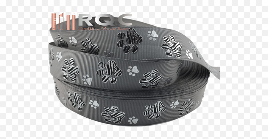 Paw Print Grosgrain Ribbon 78 - Grey Ribbons With Zebra Paw Lid Png,Paw Prints Png