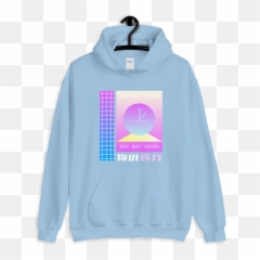 Sad Boy Hours Retro Vaporwave Hoodie - Treat People With Kindness Blue png
