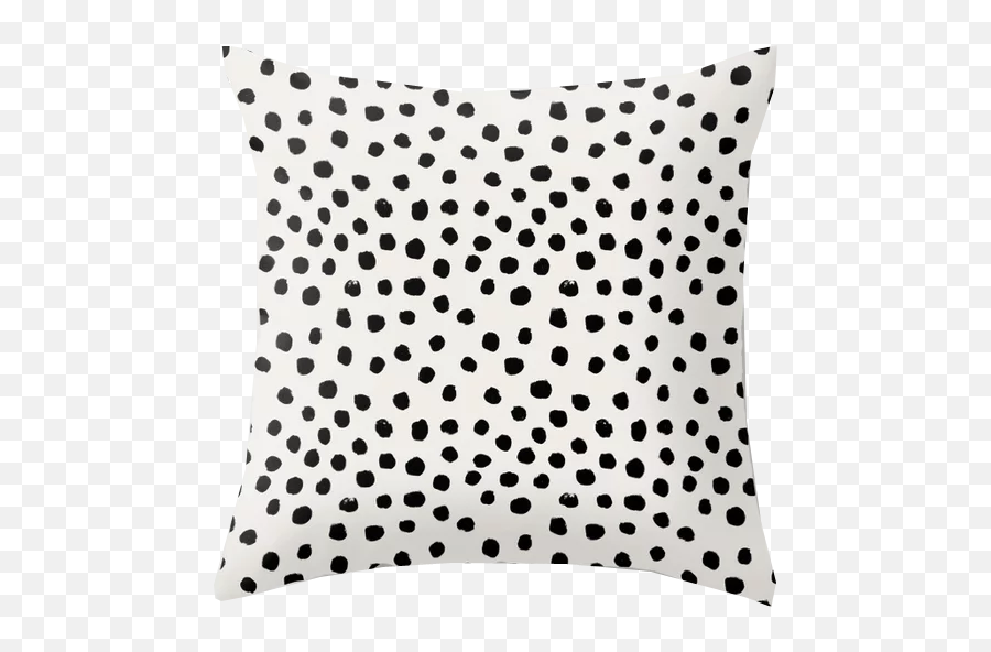 Preppy Brushstroke Free Polka Dots Black And White Spots Dalmation Animal Design Minimal Throw Pillow 16x16 - White And Black Polka Dot Shower Curtain Png,White Dots Transparent Background